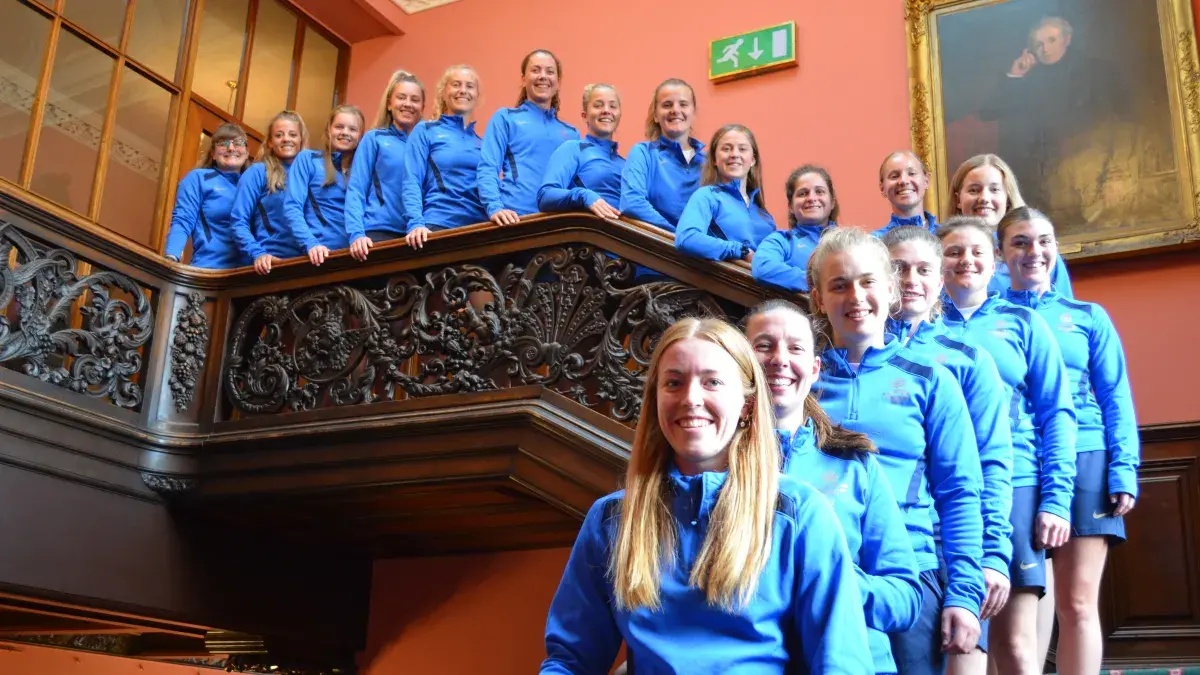 Hockey team on stairs