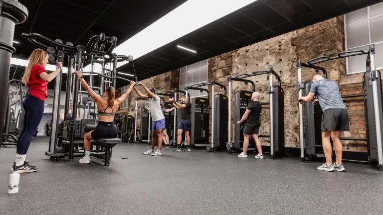 View of gym members using kit