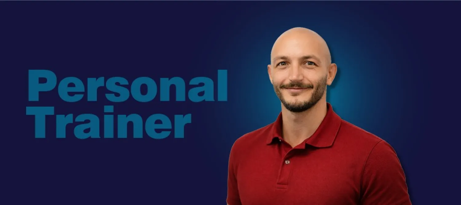 image of person with personal trainer text