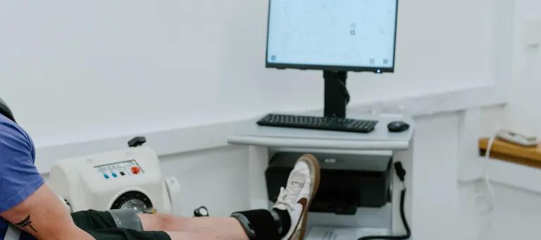 Image of person using biodex machine