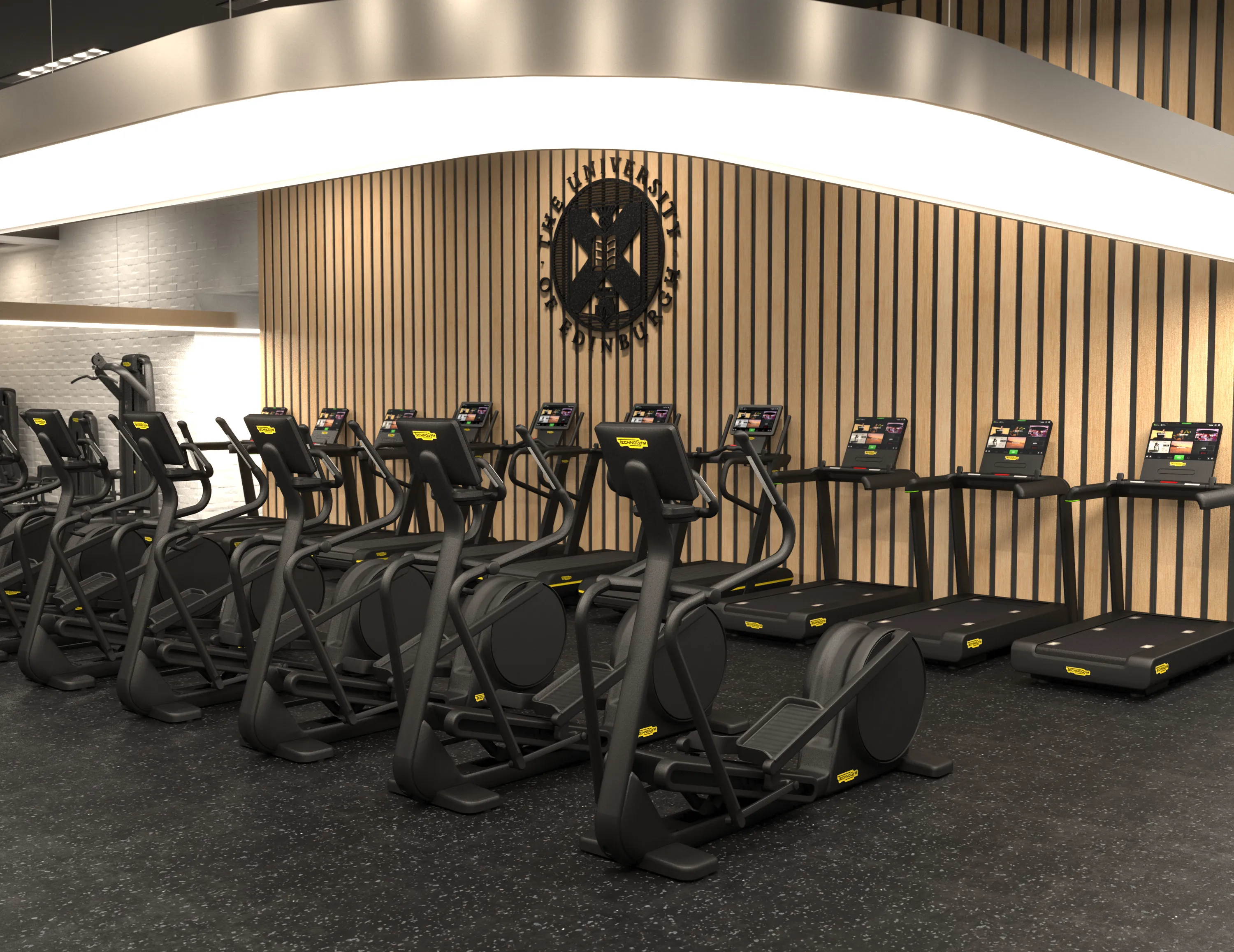 Artist impression of Eric Liddell Gym Layout showing Cardio equipment