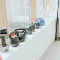 weights and equipment in room