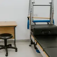 pilates equipment in room
