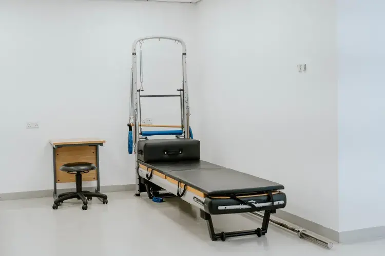 Pilates equipment in room