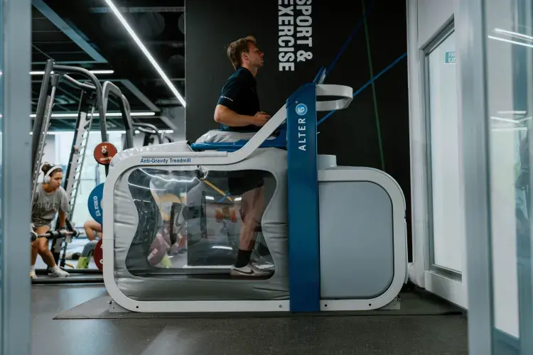 person using AlterG treadmill
