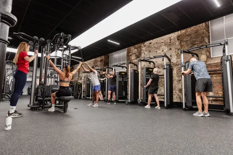 View of gym members using kit