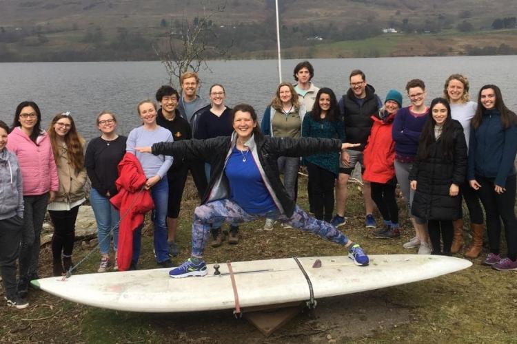 A Yoga group visiting Firbush