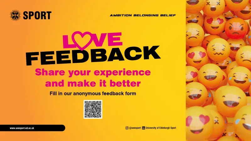 love feedback poster asking for feedback on the customer experience